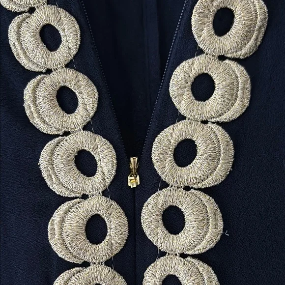 Lilly Pulitzer Navy Sleeveless Dress with Gold Accents - Picture 3 of 4